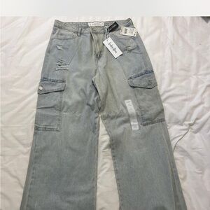 Women’s  Light Blue Cargo Jeans